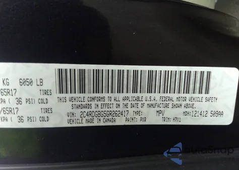 2016 Dodge Grand Caravan Se из США, поврежденный, VIN 2C4RDGBG5GR262417